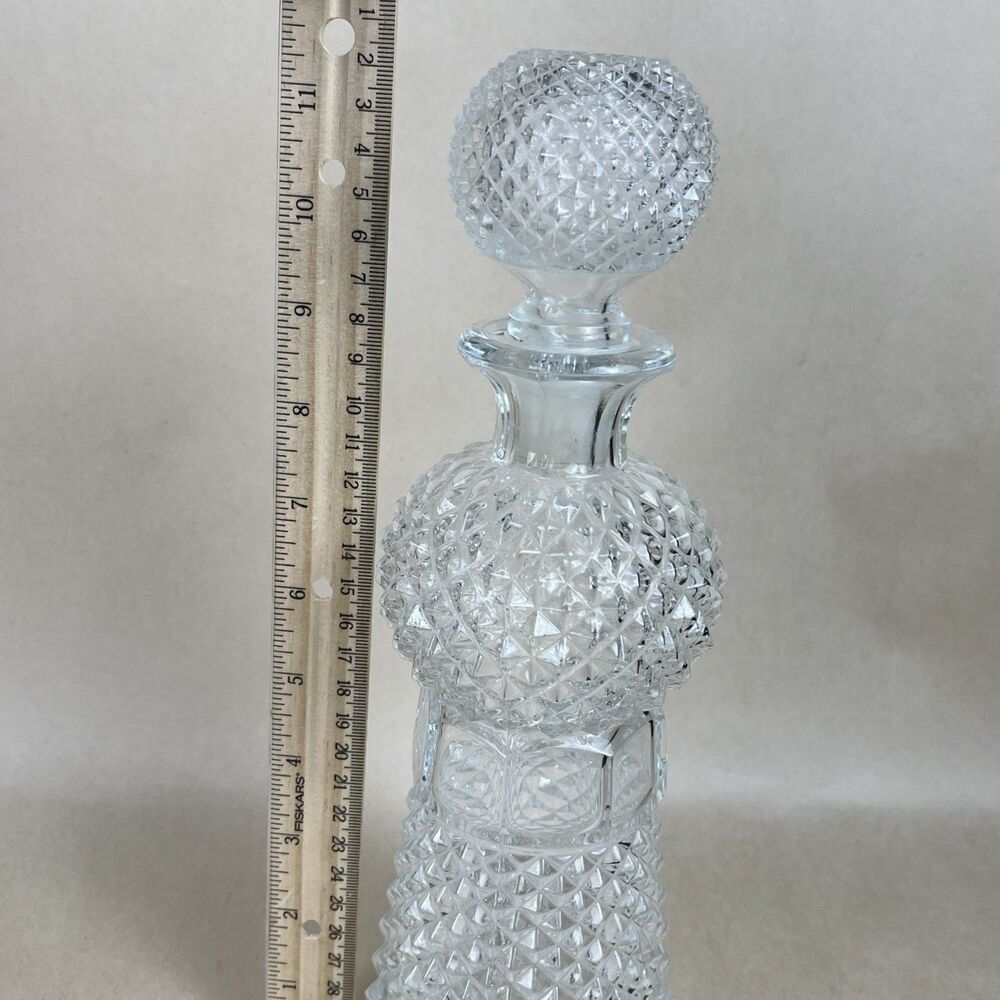Vintage Oberglas Austria Diamond Point‎ Crystal Liquor Decanter 24oz - Picture 4 of 6